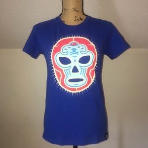 Johnny Cupcakes Large Red Blue Boston T Shirt
